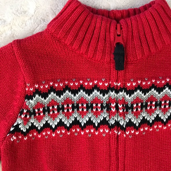 Carter’s Zip Up Sweater Red Gray Black 3 Months - Picture 3 of 5